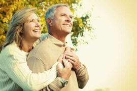 Mature couple outside