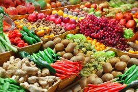 Baskets full of fresh vegetables