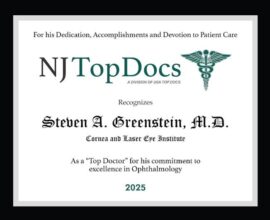 NJ Top Eye Doctor Award Dr Greenstein
