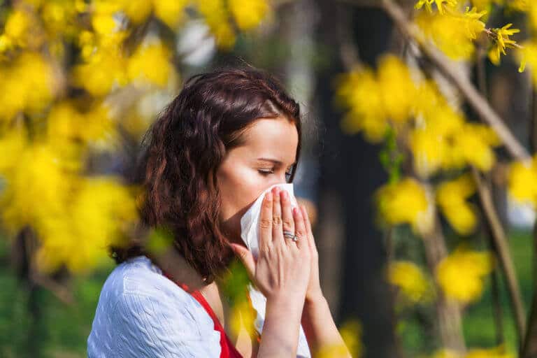 Woman with Spring Allergies
